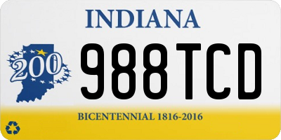 IN license plate 988TCD