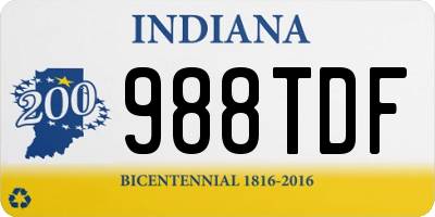 IN license plate 988TDF