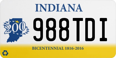 IN license plate 988TDI