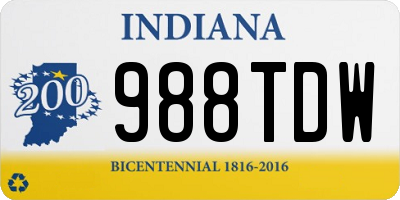 IN license plate 988TDW