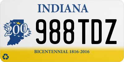 IN license plate 988TDZ