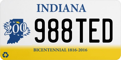 IN license plate 988TED