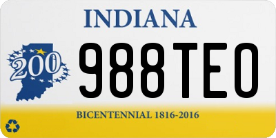 IN license plate 988TEO