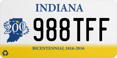 IN license plate 988TFF