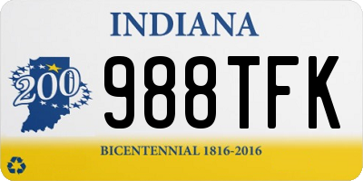 IN license plate 988TFK