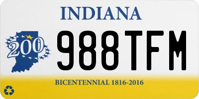 IN license plate 988TFM