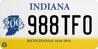 IN license plate 988TFO