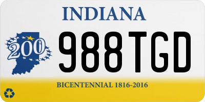 IN license plate 988TGD