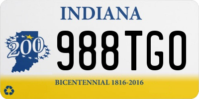 IN license plate 988TGO