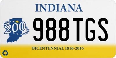 IN license plate 988TGS