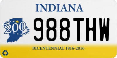 IN license plate 988THW