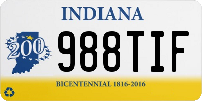 IN license plate 988TIF