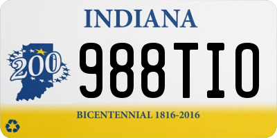 IN license plate 988TIO