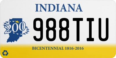 IN license plate 988TIU