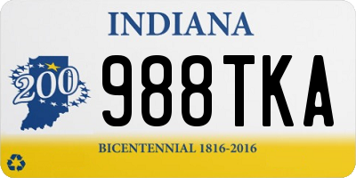 IN license plate 988TKA