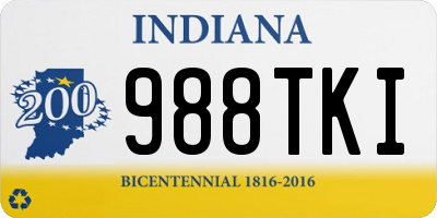 IN license plate 988TKI