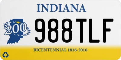 IN license plate 988TLF