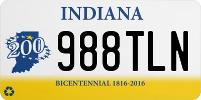 IN license plate 988TLN