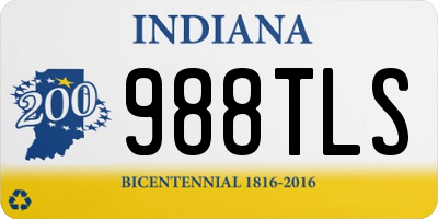 IN license plate 988TLS