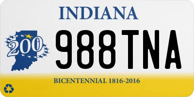 IN license plate 988TNA