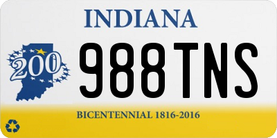 IN license plate 988TNS