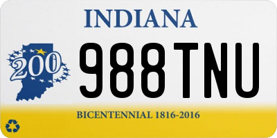 IN license plate 988TNU