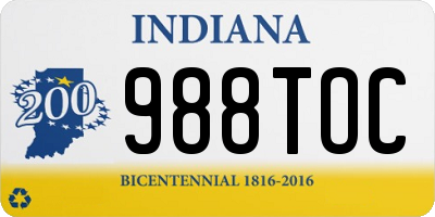 IN license plate 988TOC