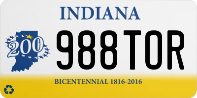 IN license plate 988TOR