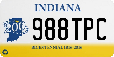 IN license plate 988TPC