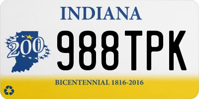 IN license plate 988TPK