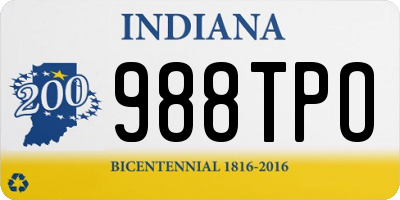 IN license plate 988TPO
