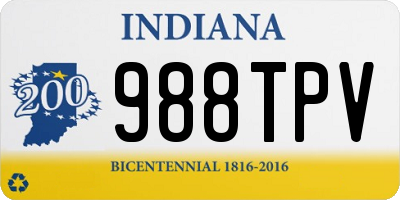 IN license plate 988TPV