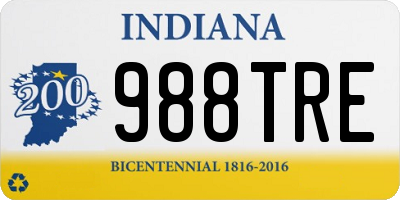 IN license plate 988TRE