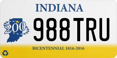 IN license plate 988TRU