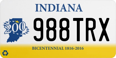 IN license plate 988TRX