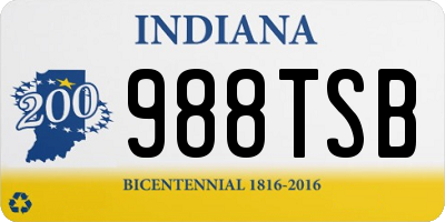 IN license plate 988TSB