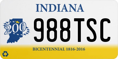 IN license plate 988TSC