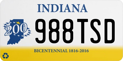 IN license plate 988TSD