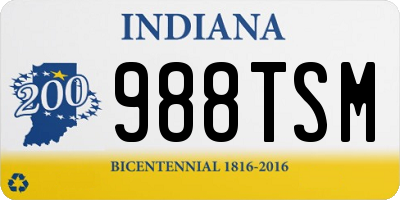 IN license plate 988TSM