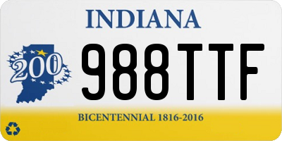 IN license plate 988TTF