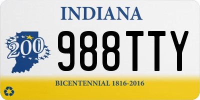 IN license plate 988TTY