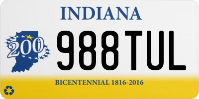 IN license plate 988TUL