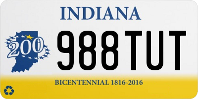 IN license plate 988TUT