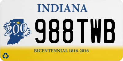 IN license plate 988TWB