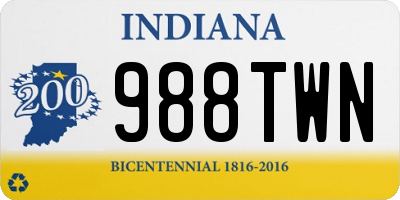 IN license plate 988TWN