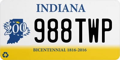 IN license plate 988TWP