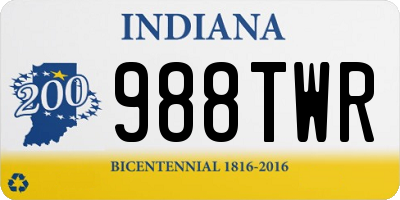 IN license plate 988TWR