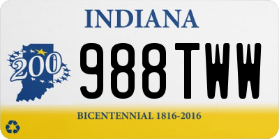 IN license plate 988TWW