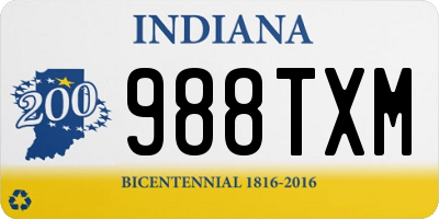 IN license plate 988TXM