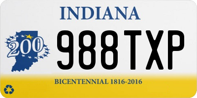 IN license plate 988TXP